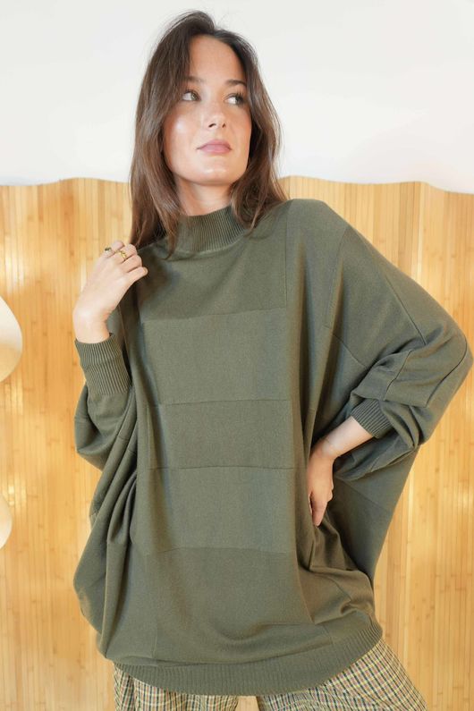 Maggie Batwing Knit Khaki